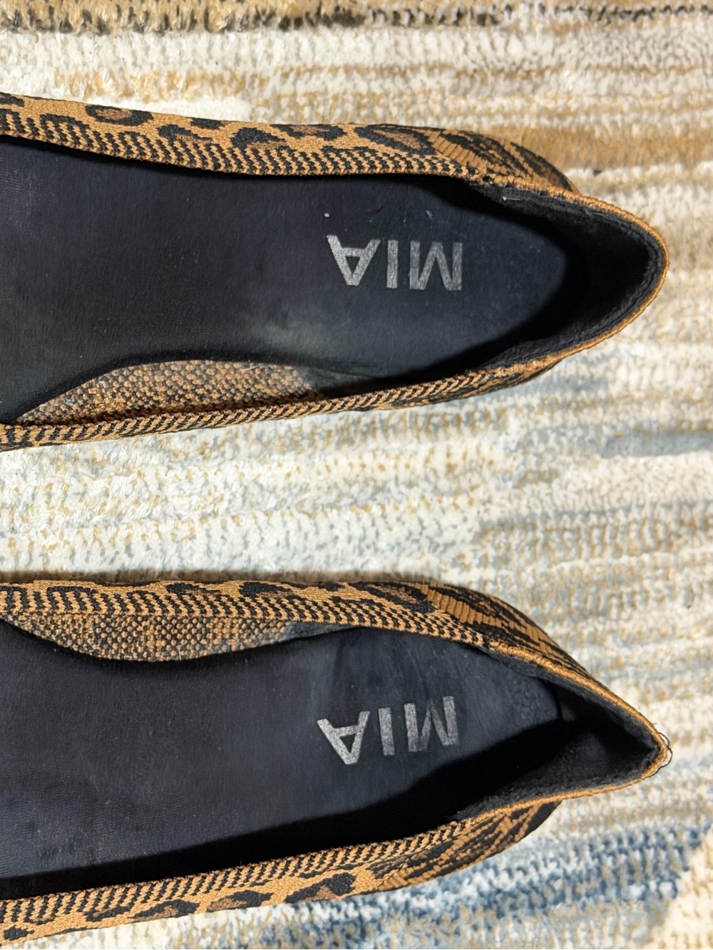 MIA Leopard-Print Pointed Toe Flats in Brown and Black